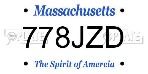778JZD Massachusetts License Plate