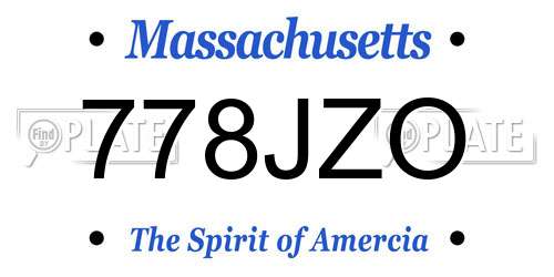 778JZO Massachusetts License Plate