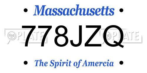 778JZQ Massachusetts License Plate
