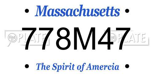778M47 Massachusetts License Plate