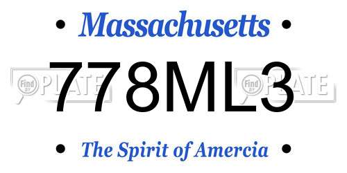 778ML3 Massachusetts License Plate
