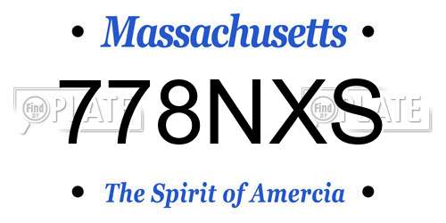 778NXS Massachusetts License Plate