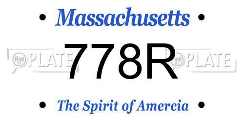 778R Massachusetts License Plate