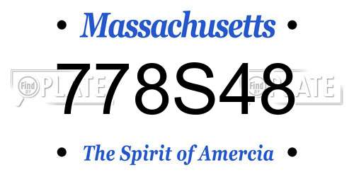 778S48 Massachusetts License Plate