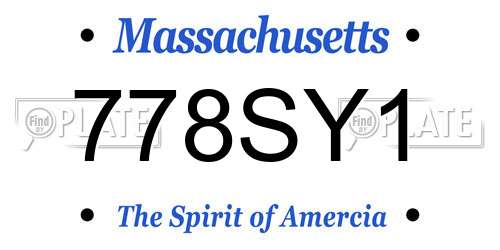 778SY1 Massachusetts License Plate