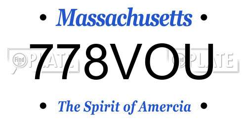 778VOU Massachusetts License Plate
