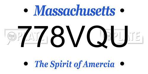 778VQU Massachusetts License Plate
