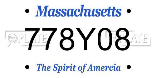 778Y08 Massachusetts License Plate