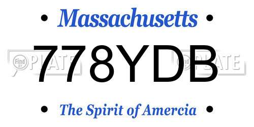 778YDB Massachusetts License Plate