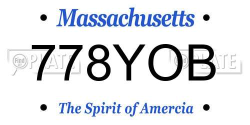 778YOB Massachusetts License Plate