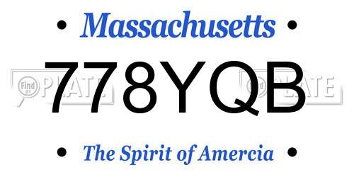 778YQB Massachusetts License Plate