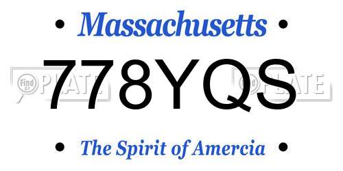 778YQS Massachusetts License Plate