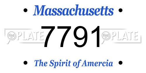 7791 Massachusetts License Plate