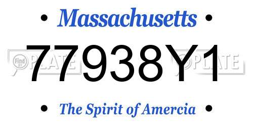 77938Y1 Massachusetts License Plate
