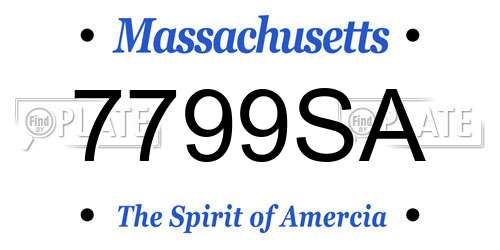 7799SA Massachusetts License Plate