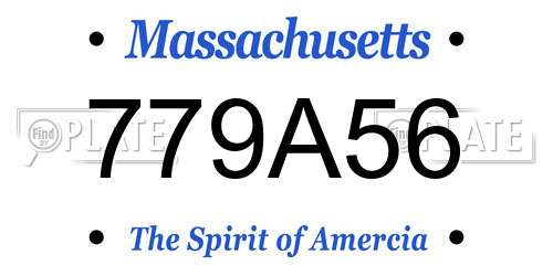 779A56 Massachusetts License Plate