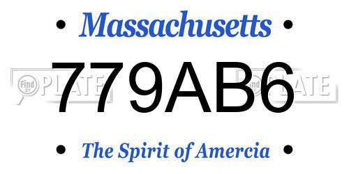 779AB6 Massachusetts License Plate