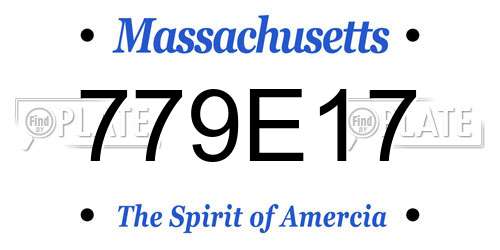779E17 Massachusetts License Plate