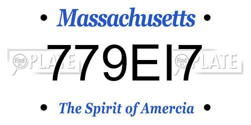 779EI7 Massachusetts License Plate