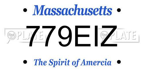 779EIZ Massachusetts License Plate