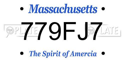 779FJ7 Massachusetts License Plate