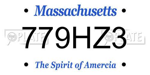779HZ3 Massachusetts License Plate