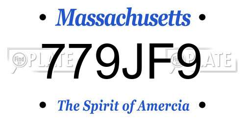 779JF9 Massachusetts License Plate