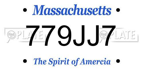 779JJ7 Massachusetts License Plate