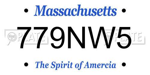 779NW5 Massachusetts License Plate