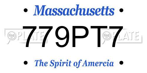 779PT7 Massachusetts License Plate
