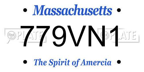 779VN1 Massachusetts License Plate