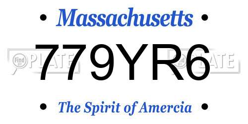 779YR6 Massachusetts License Plate