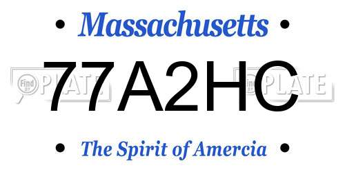 77A2HC Massachusetts License Plate