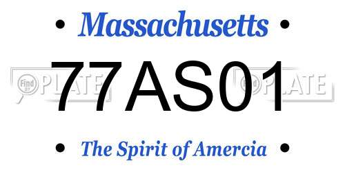 77AS01 Massachusetts License Plate