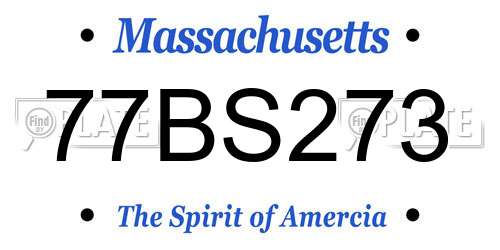 77BS273 Massachusetts License Plate