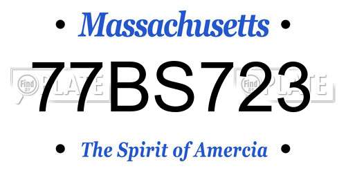 77BS723 Massachusetts License Plate