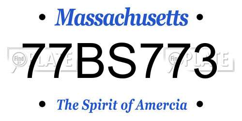 77BS773 Massachusetts License Plate