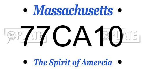 77CA10 Massachusetts License Plate
