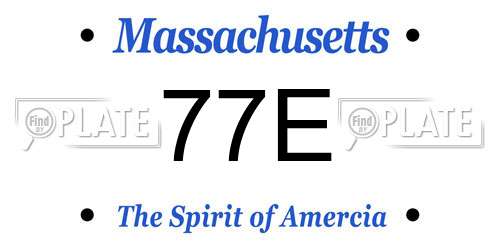 77E Massachusetts License Plate