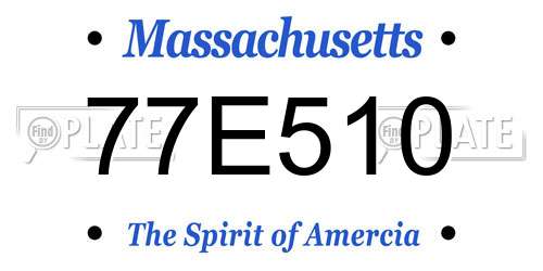 77E510 Massachusetts License Plate