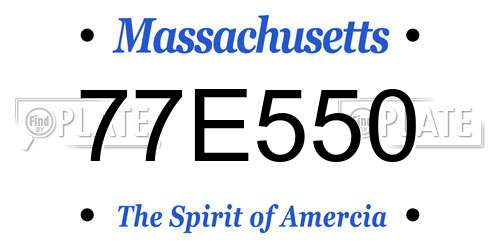 77E550 Massachusetts License Plate