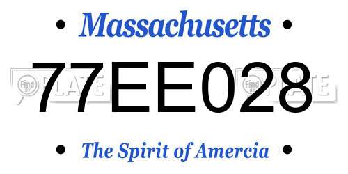 77EE028 Massachusetts License Plate
