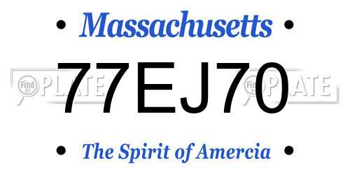 77EJ70 Massachusetts License Plate