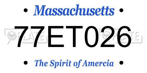 77ET026 Massachusetts License Plate