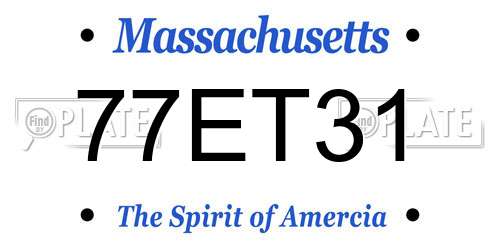 77ET31 Massachusetts License Plate