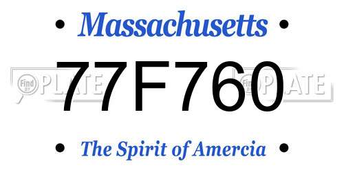 77F760 Massachusetts License Plate