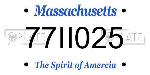 77II025 Massachusetts License Plate