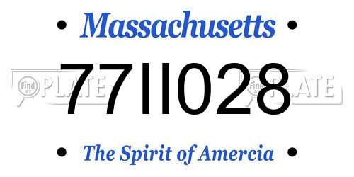 77II028 Massachusetts License Plate