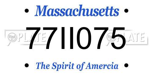 77II075 Massachusetts License Plate