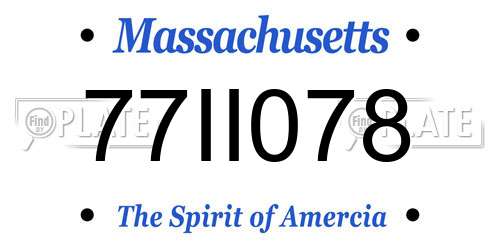 77II078 Massachusetts License Plate